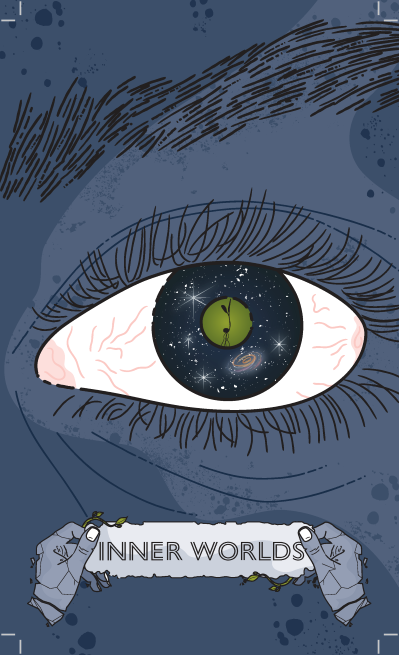 "Inner Worlds" - A human eye reflects the universe